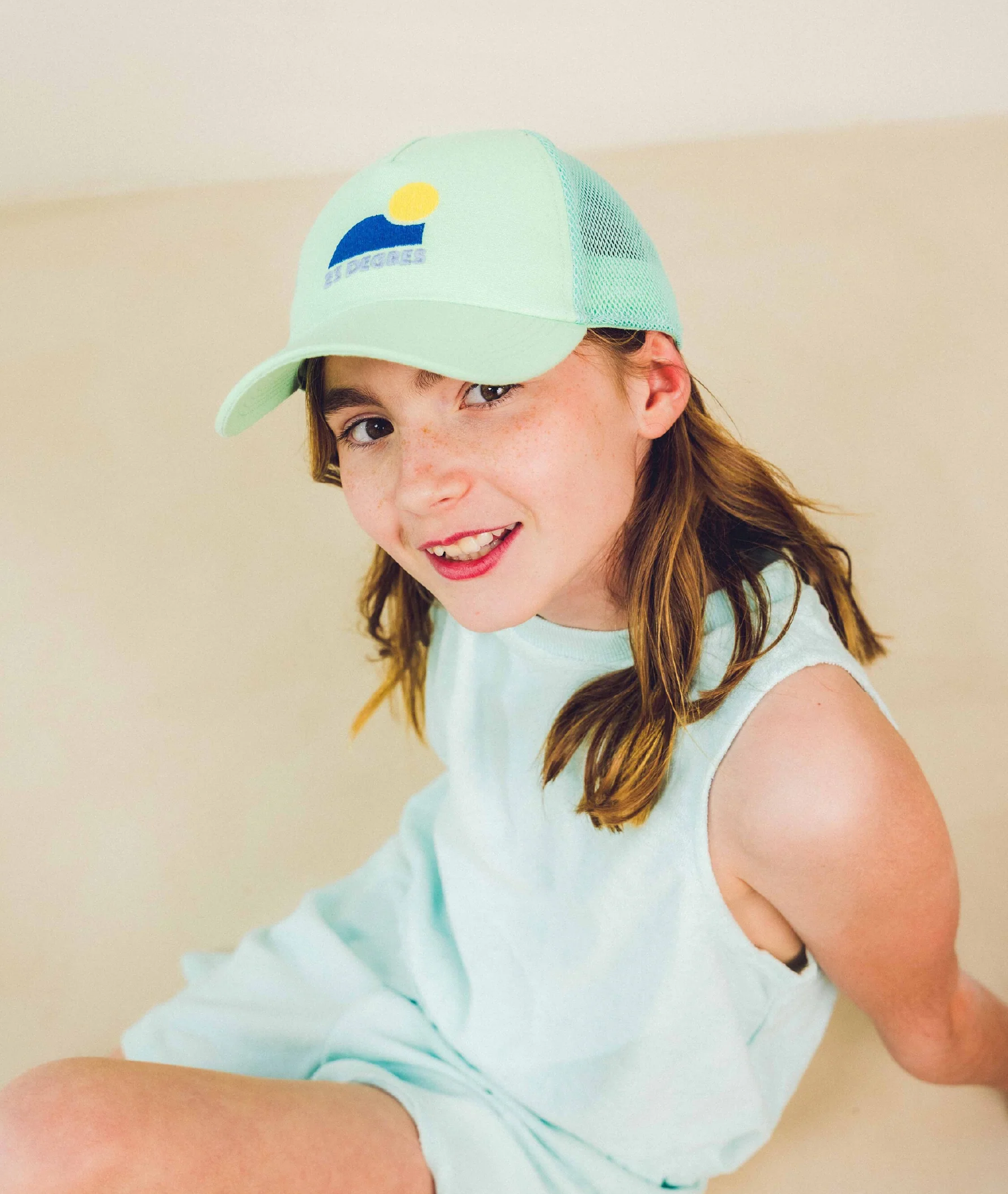 Casquette enfant Sunrise - vert menthe - 23 Degres | Manoir Plume