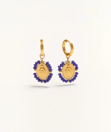 Boucles d'oreilles créoles Santa cobalt - Palas | Manoir Plume
