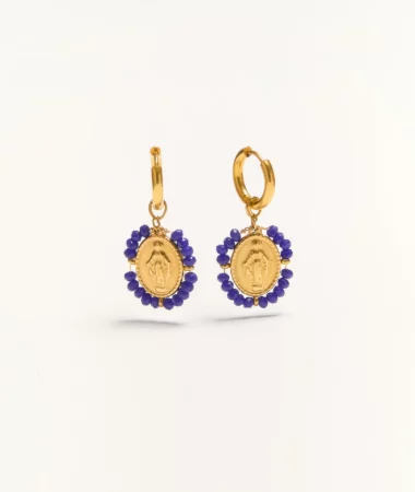 Boucles d'oreilles créoles Santa cobalt - Palas | Manoir Plume