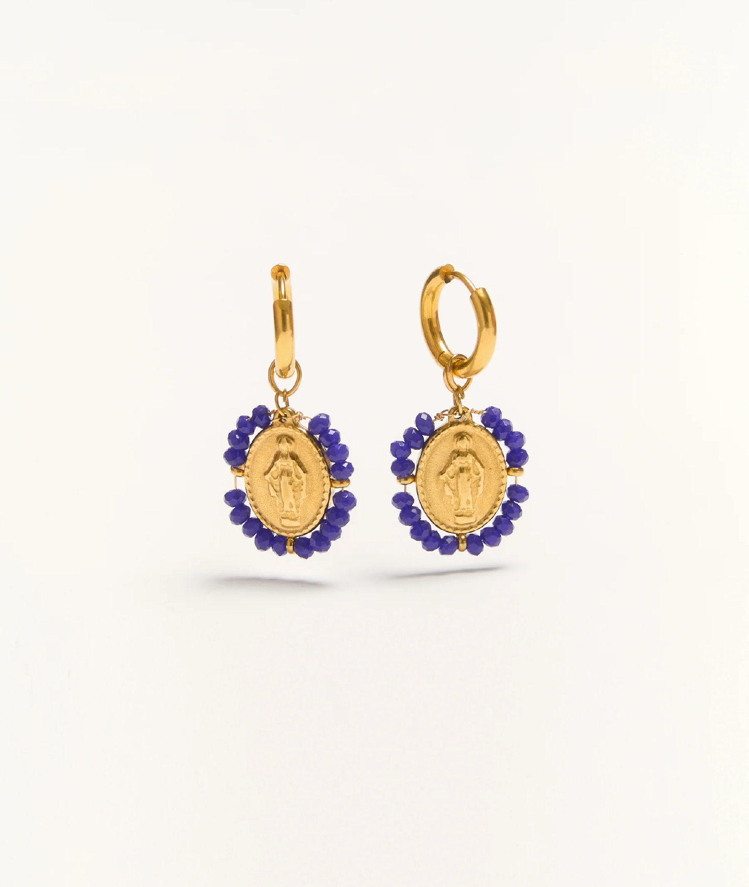 Boucles d'oreilles créoles Santa cobalt - Palas | Manoir Plume
