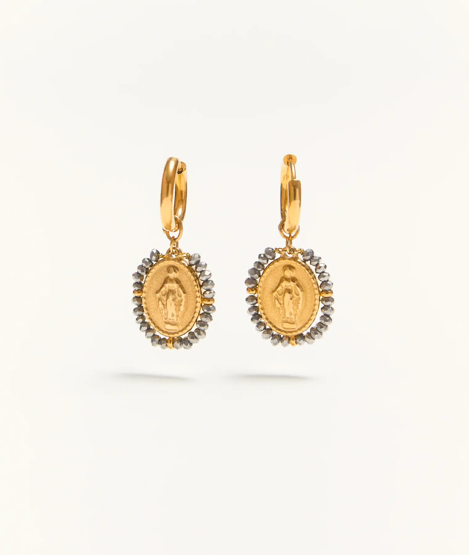 Boucles d'oreilles créoles Santa silver - Palas | Manoir Plume