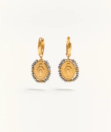 Boucles d'oreilles créoles Santa silver - Palas | Manoir Plume