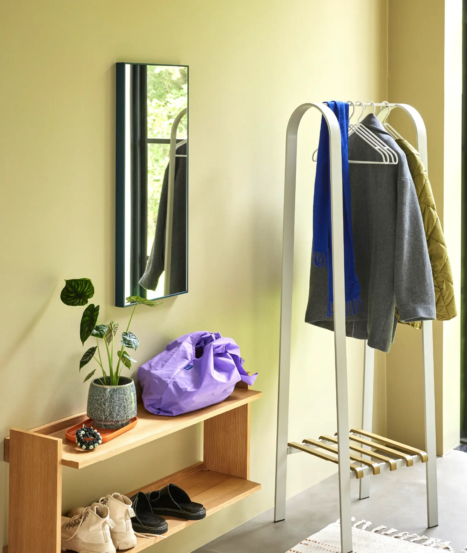 Miroir large Shine - bleu pétrole - Hübsch | Manoir Plume