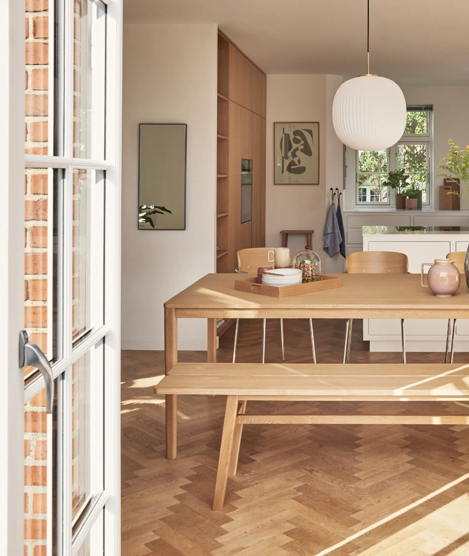 Miroir large Shine - bleu pétrole - Hübsch | Manoir Plume