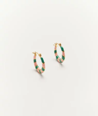 Boucles d'oreilles Twiggy vert et rose - Palas | Manoir Plume