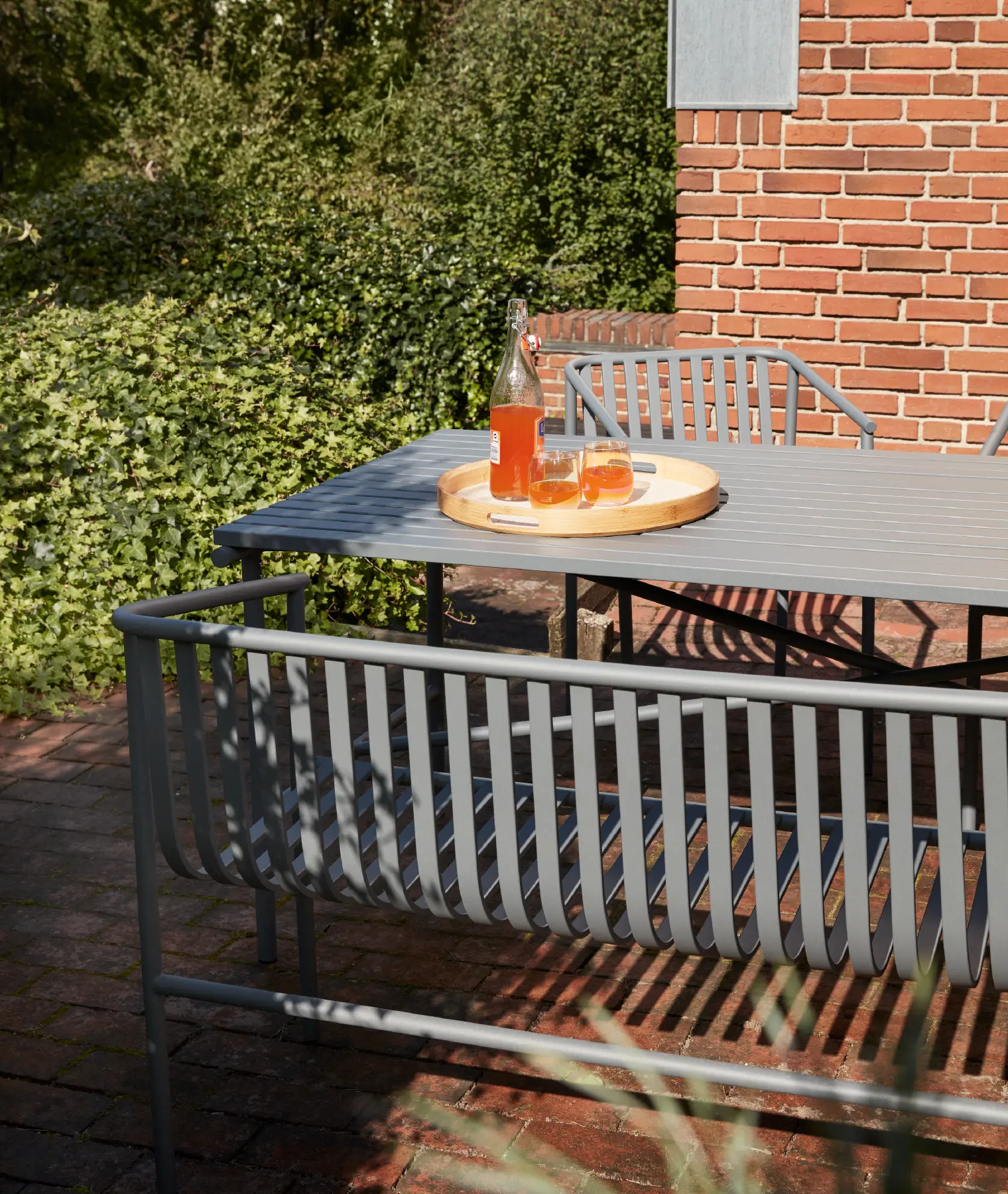 Set de 2 plateaux ronds Canvas - beige - Hübsch | Manoir Plume