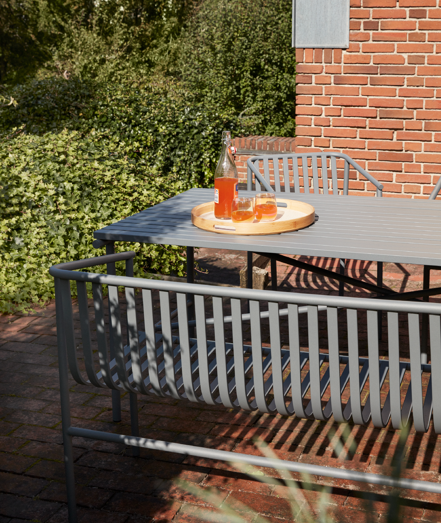 Set de 2 plateaux ronds Canvas - beige - Hübsch | Manoir Plume