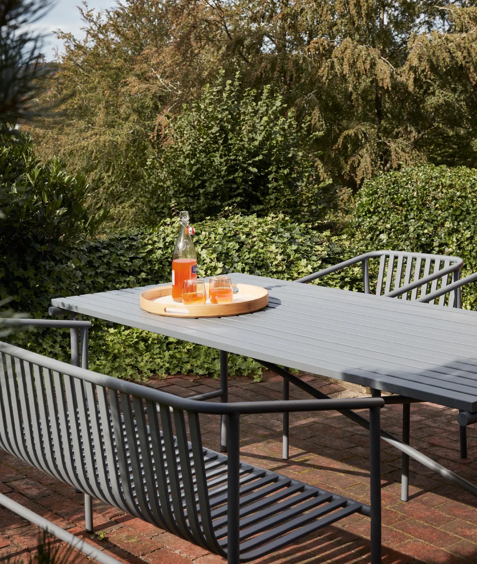 Set de 2 plateaux ronds Canvas - beige - Hübsch | Manoir Plume