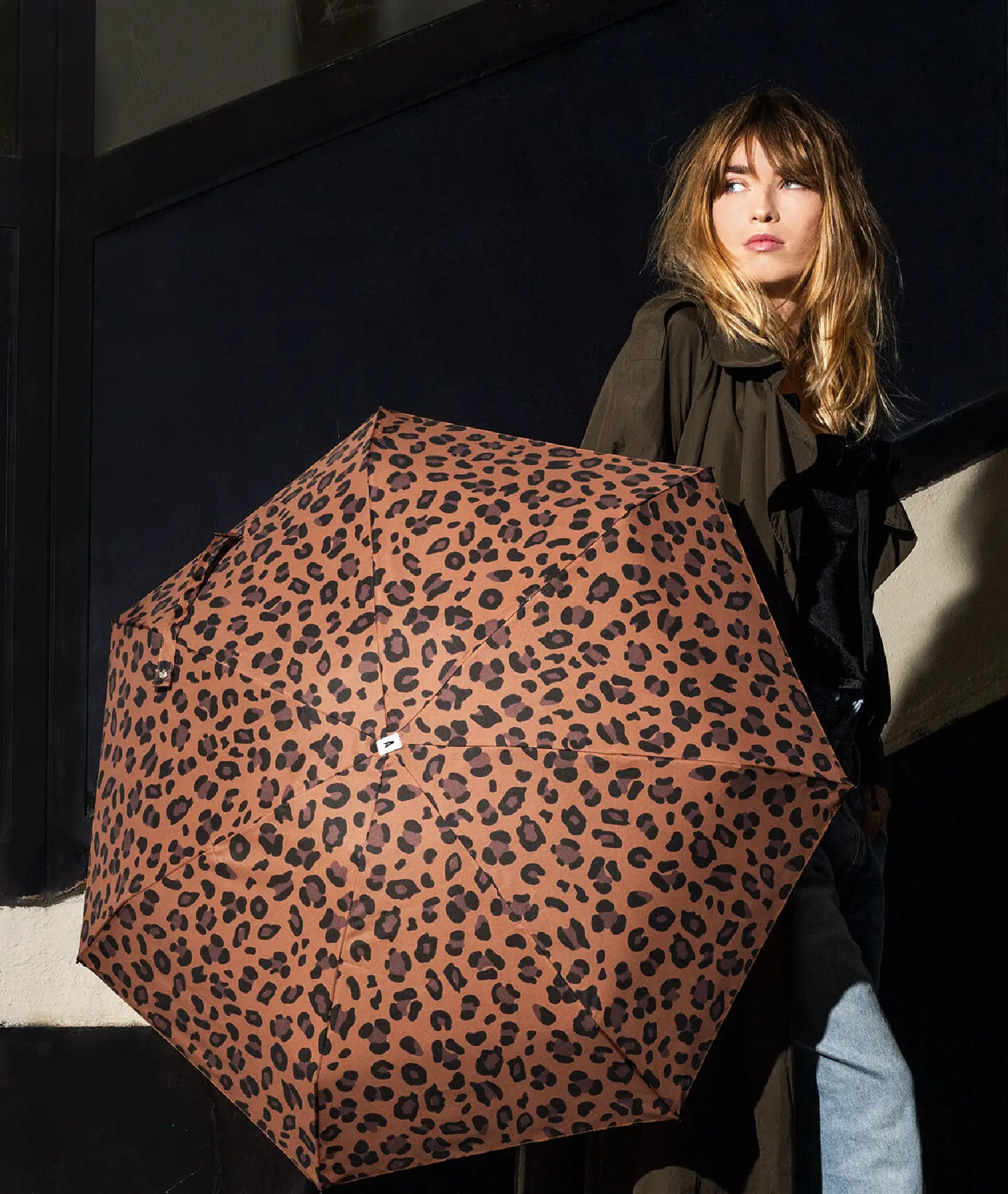 Mini parapluie micro & solide Aimé - léopard - Anatole | Manoir Plume