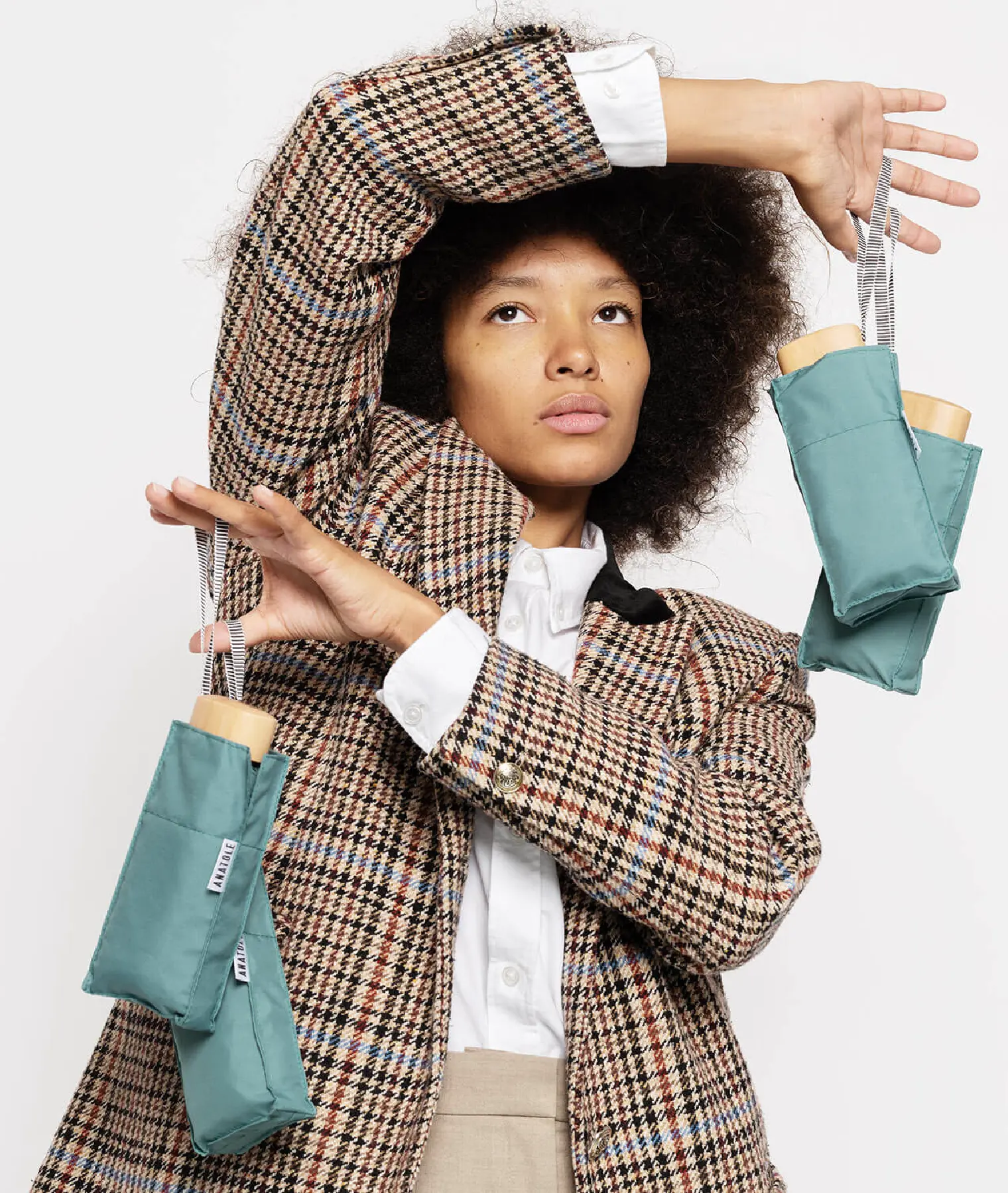 Mini parapluie micro & solide Ambroise - vert sauge - Anatole | Manoir Plume