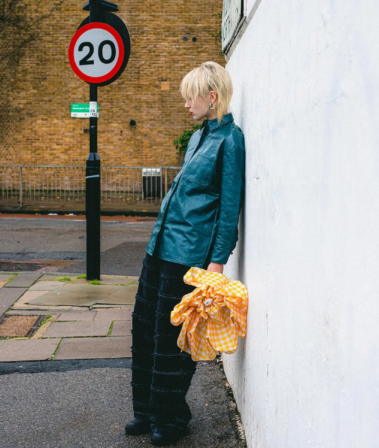 Mini parapluie micro & solide carreau vichy Hamond - jaune - Anatole | Manoir Plume