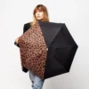 Mini parapluie micro & solide Juliette - noir & léopard | Manoir Plume Mini parapluie micro & solide Juliette - noir & léopard | Manoir Plume