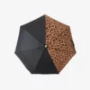 Mini parapluie micro & solide Juliette - noir & léopard | Manoir Plume Mini parapluie micro & solide Juliette - noir & léopard | Manoir Plume