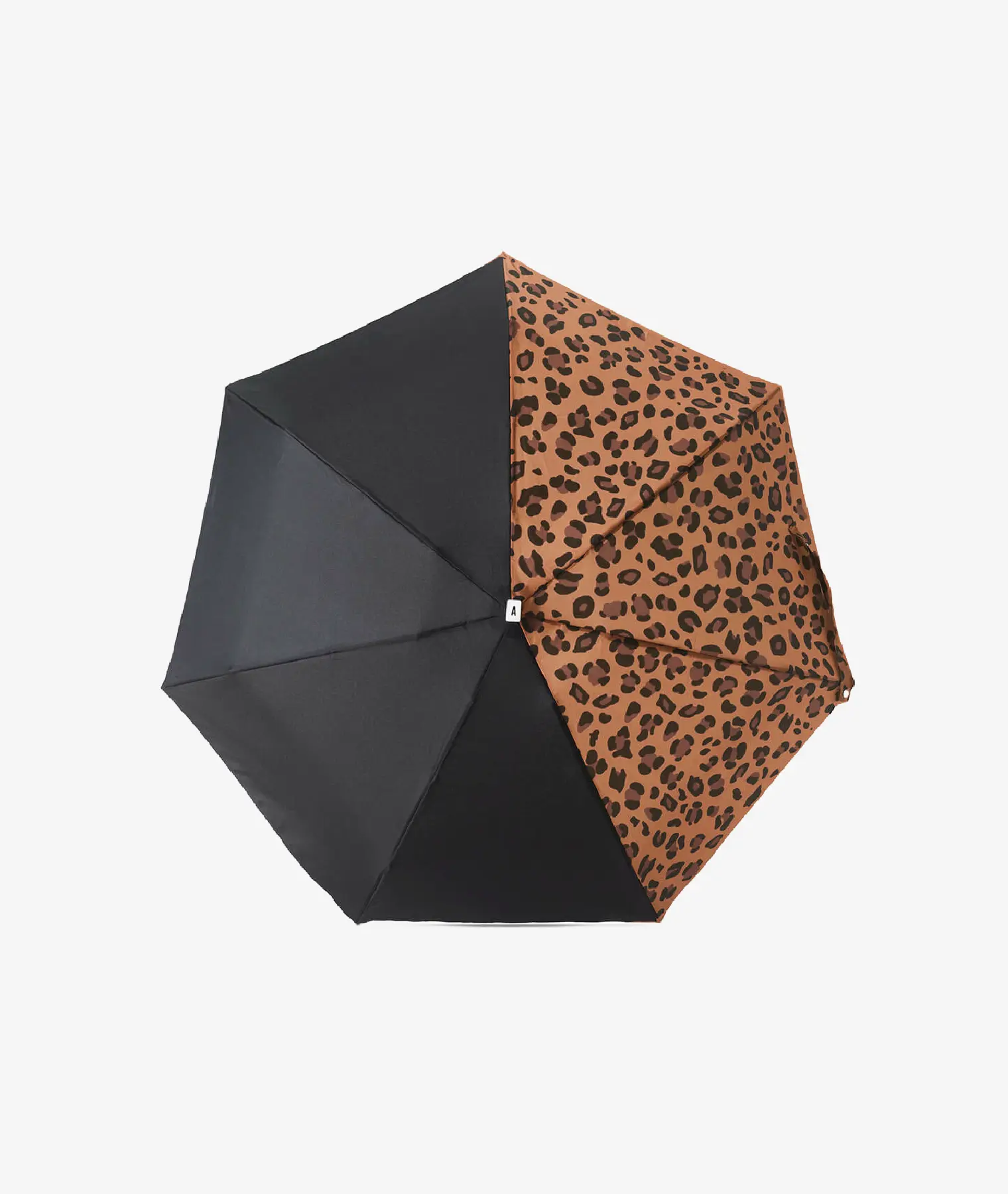 Mini parapluie micro & solide Juliette - noir & léopard | Manoir Plume