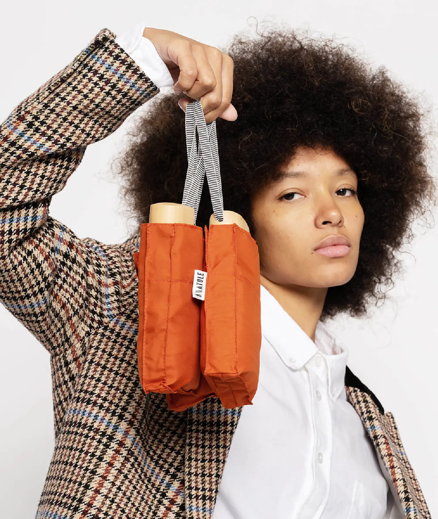 Mini parapluie micro & solide Louis - rouille - Anatole | Manoir Plume