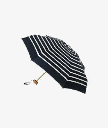 Mini parapluie micro & solide rayures blanches "marinière" Pablo - bleu marine | Manoir Plume