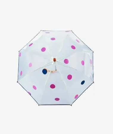 Parapluie enfant transparent cloche pois Ivalo - lilas et bleu nuit - Anatole | Manoir Plume
