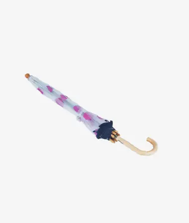 Parapluie enfant transparent cloche pois Ivalo - lilas et bleu nuit - Anatole | Manoir Plume