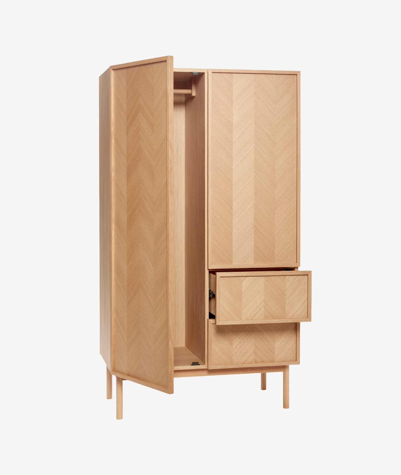 Armoire large Herringbone - chêne clair - Hübsch | Manoir Plume