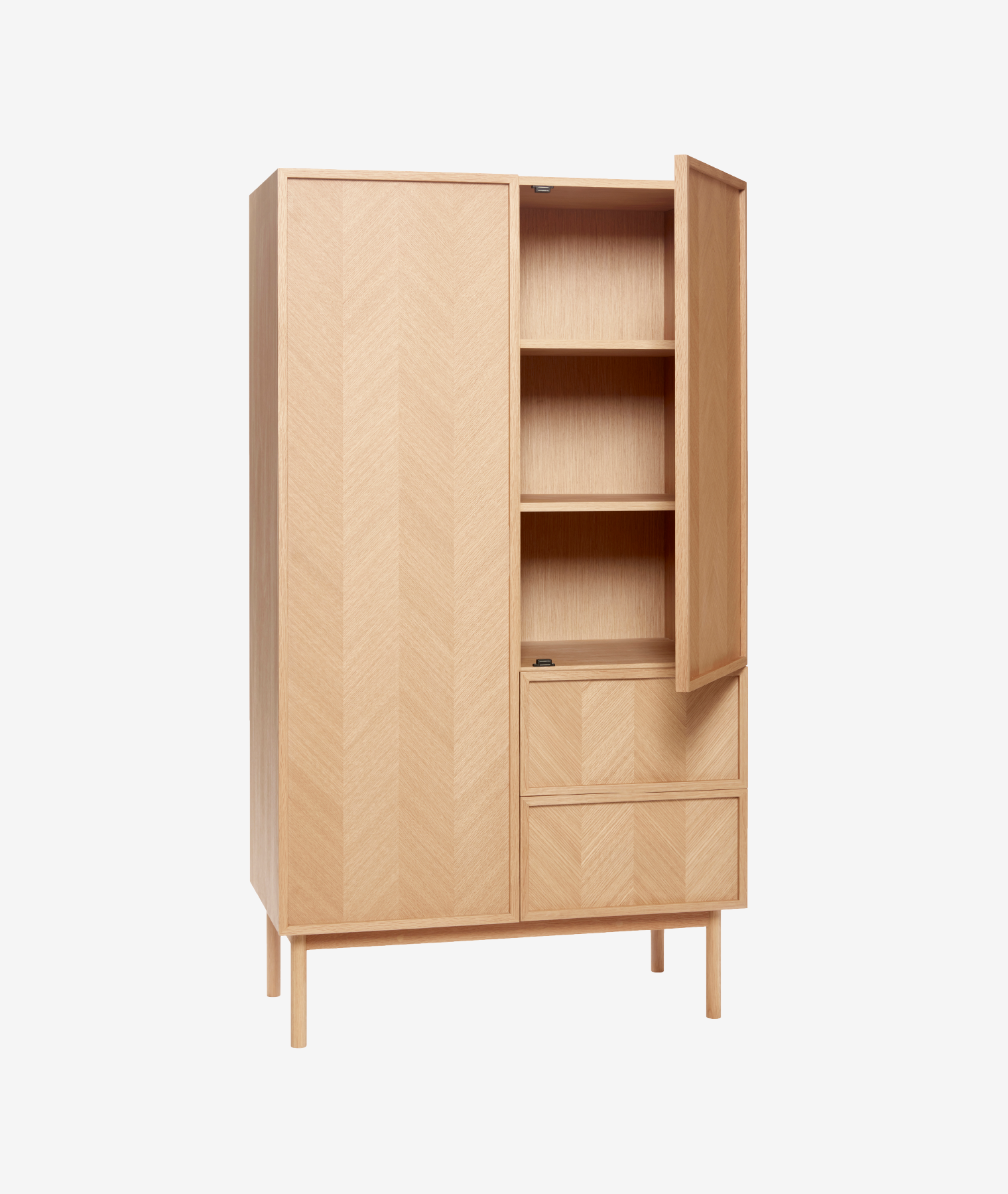 Armoire large Herringbone - chêne clair - Hübsch | Manoir Plume