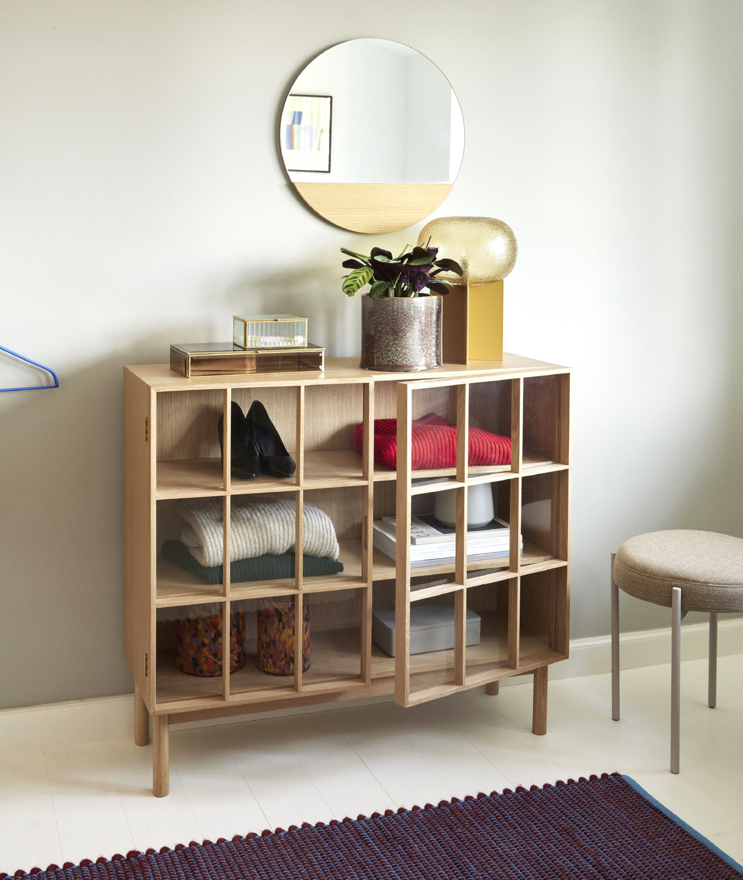 Commode large Shoji - chêne clair - Hübsch | Manoir Plume