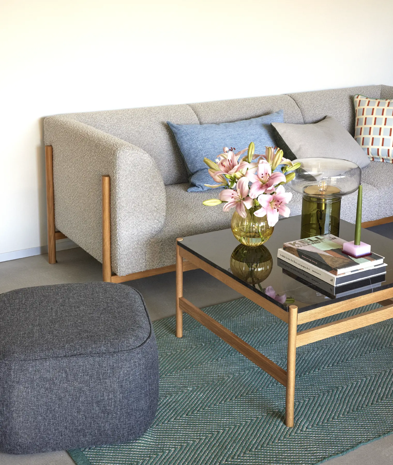 Lampe à poser Crave - vert - Hübsch | Manoir Plume