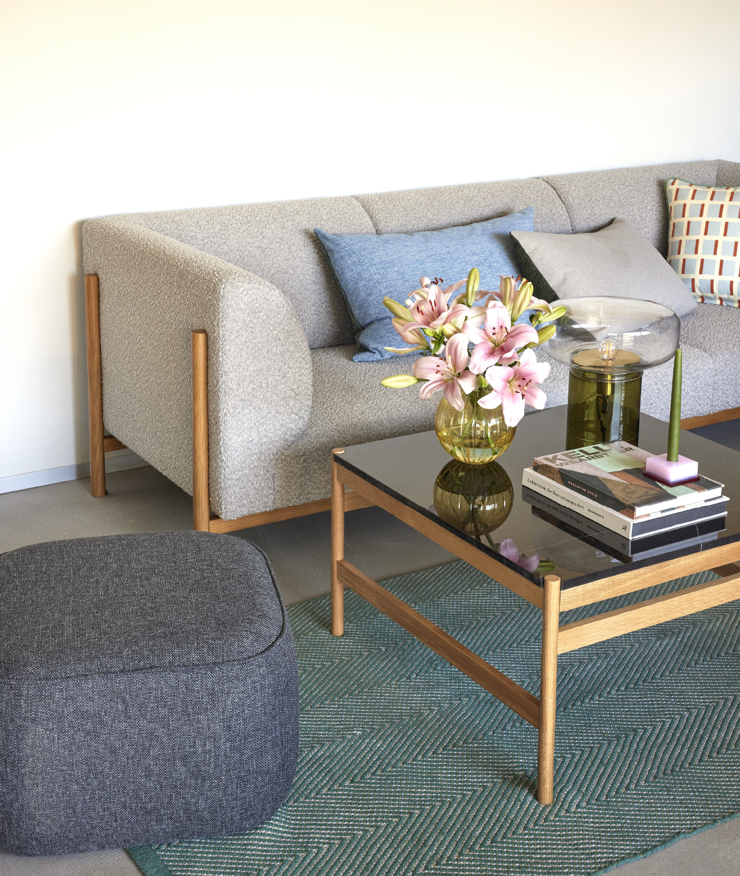 Lampe à poser Crave - vert - Hübsch | Manoir Plume