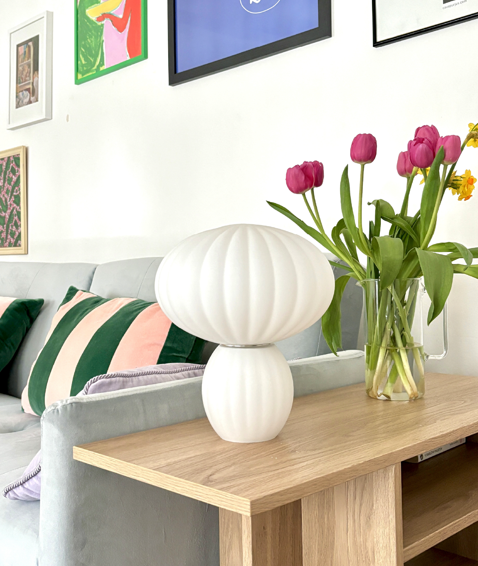 Lampe à poser Kumu - blanc - Hübsch | Manoir Plume