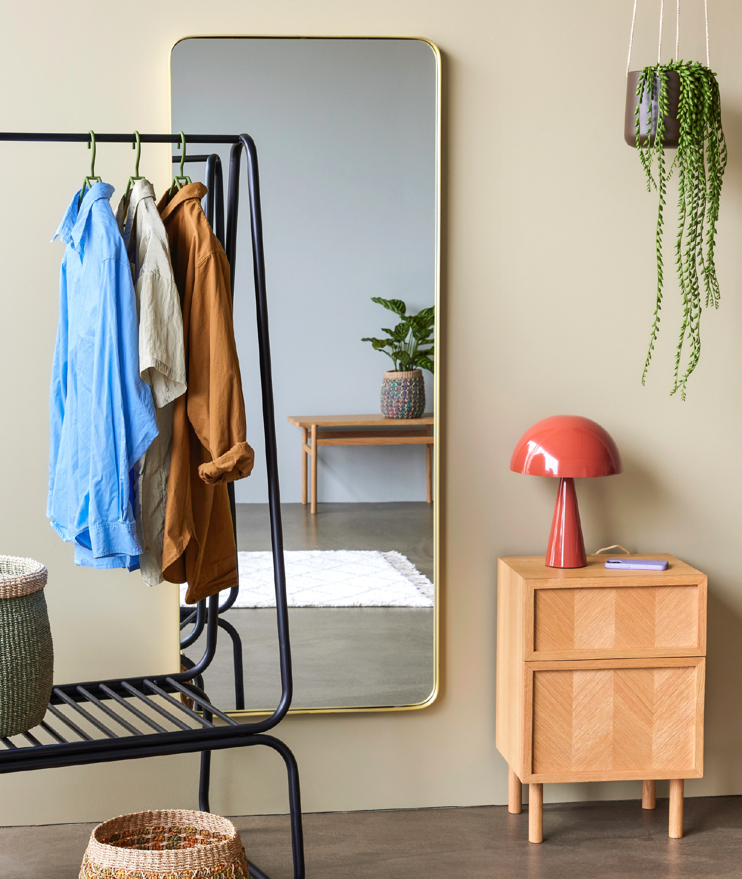 Mini lampe à poser Mush - rouge | Hübsch