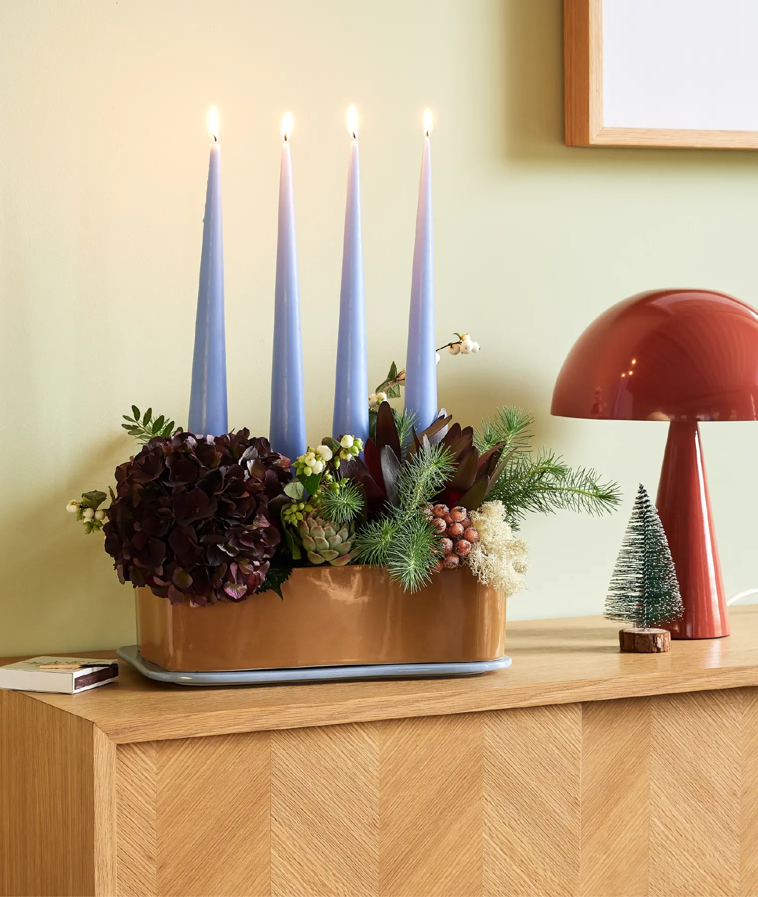 Mini lampe à poser Mush - rouge - Hübsch | Manoir Plume