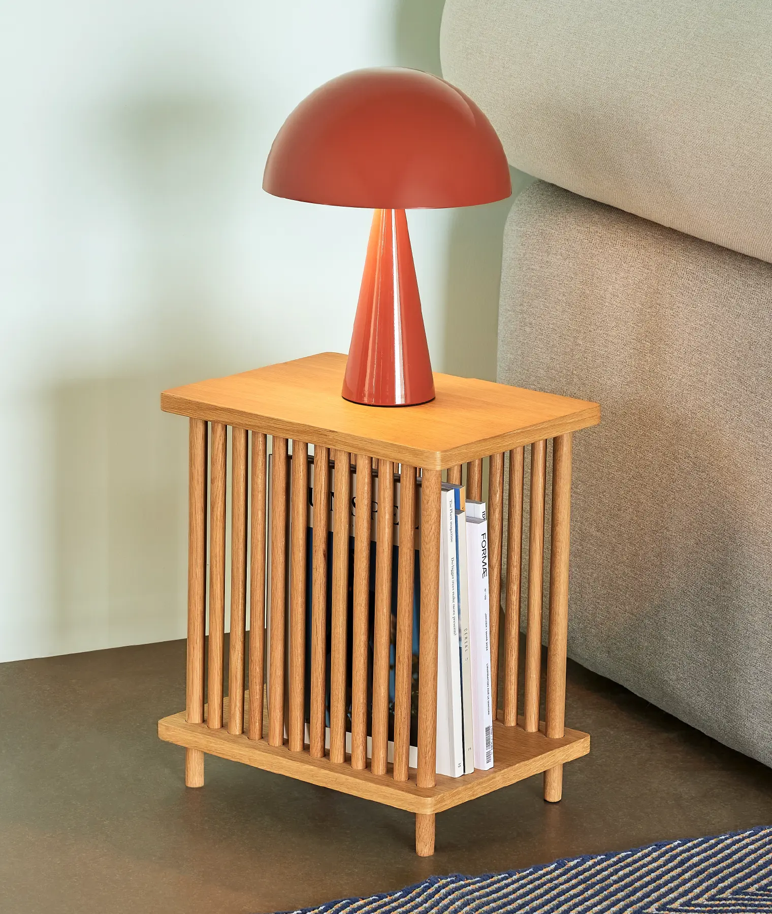 Mini lampe à poser Mush - rouge - Hübsch | Manoir Plume