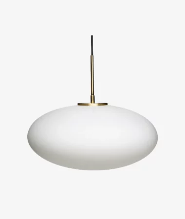 Suspension ellipse Muse - blanc - Hübsch | Manoir Plume