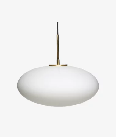 Suspension ellipse Muse - blanc - Hübsch | Manoir Plume