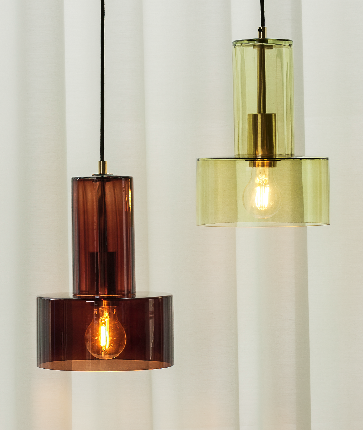 Suspension Ripple - ambre - Hübsch | Manoir Plume