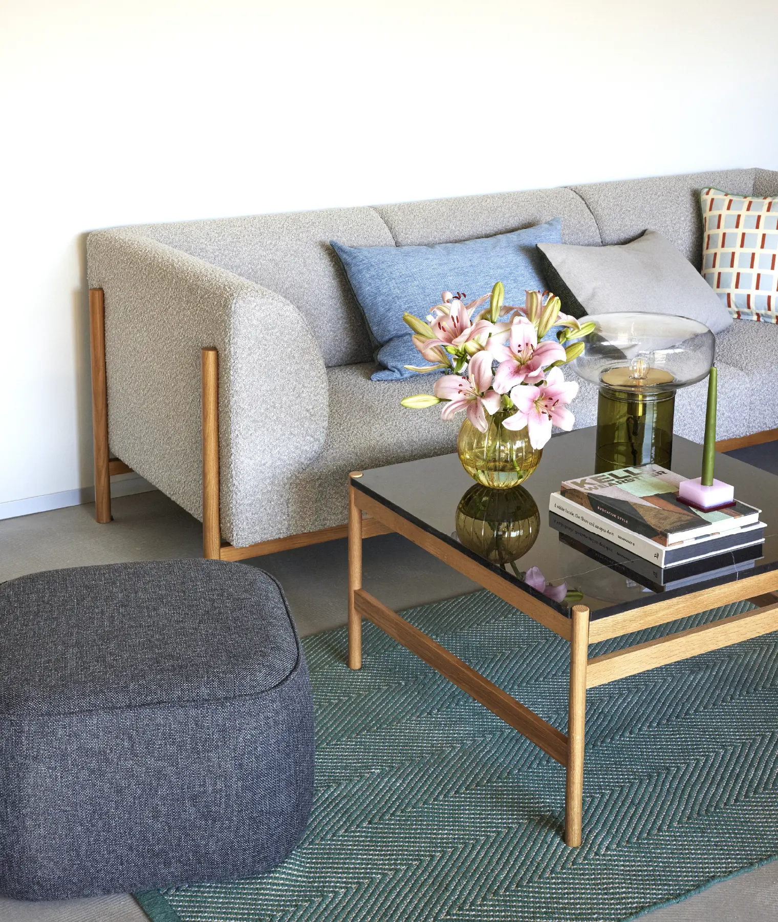 Table basse Raw - noir/chêne clair - Hübsch | Manoir Plume