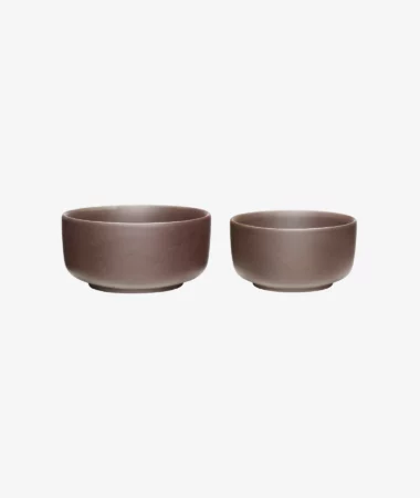 Set de 2 bols Clay - marron - Hübsch | Manoir Plume