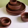 Set de 2 bols Clay - marron - Hübsch | Manoir Plume