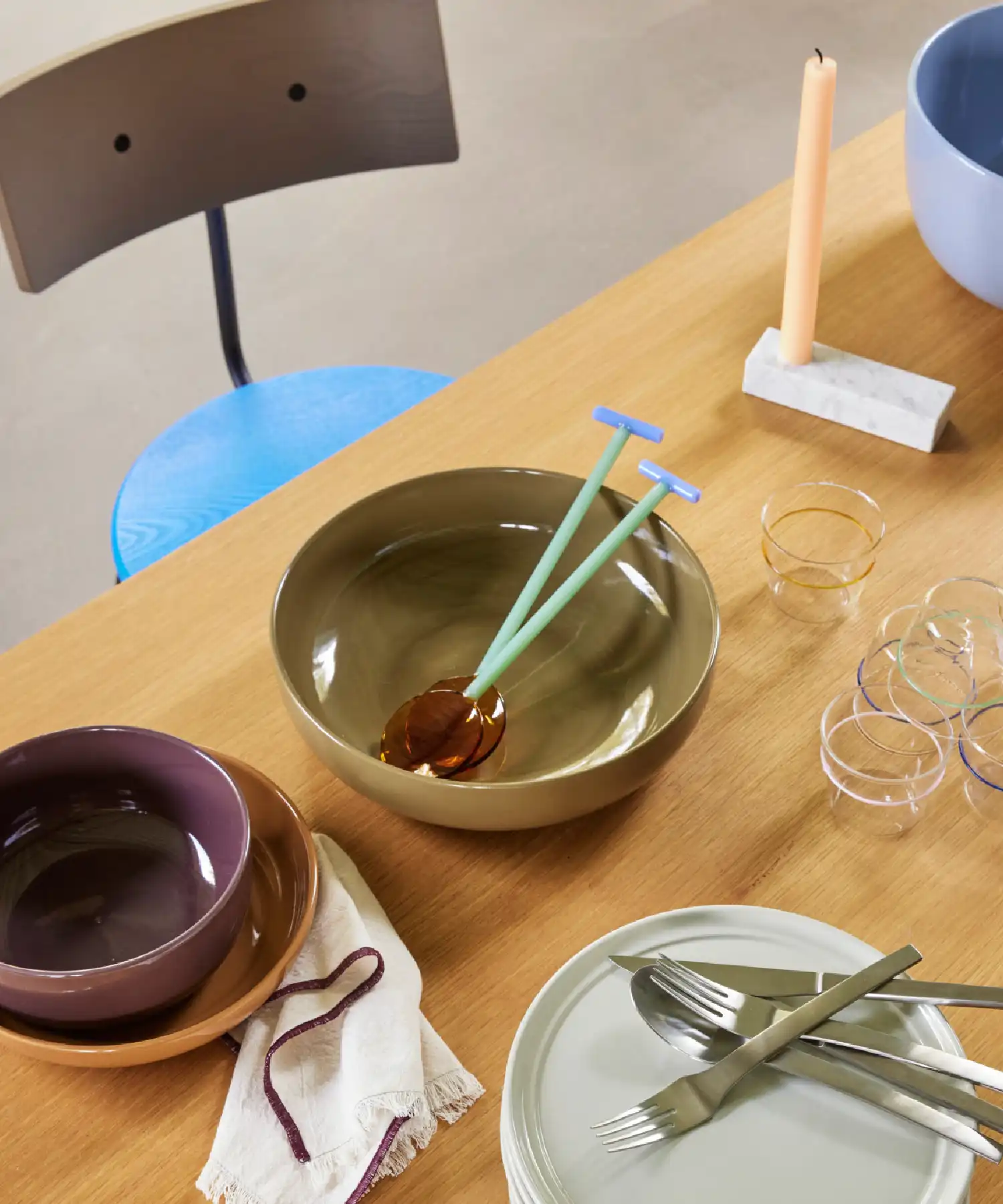 Bol moyen Amare - olive - Hübsch | Manoir Plume