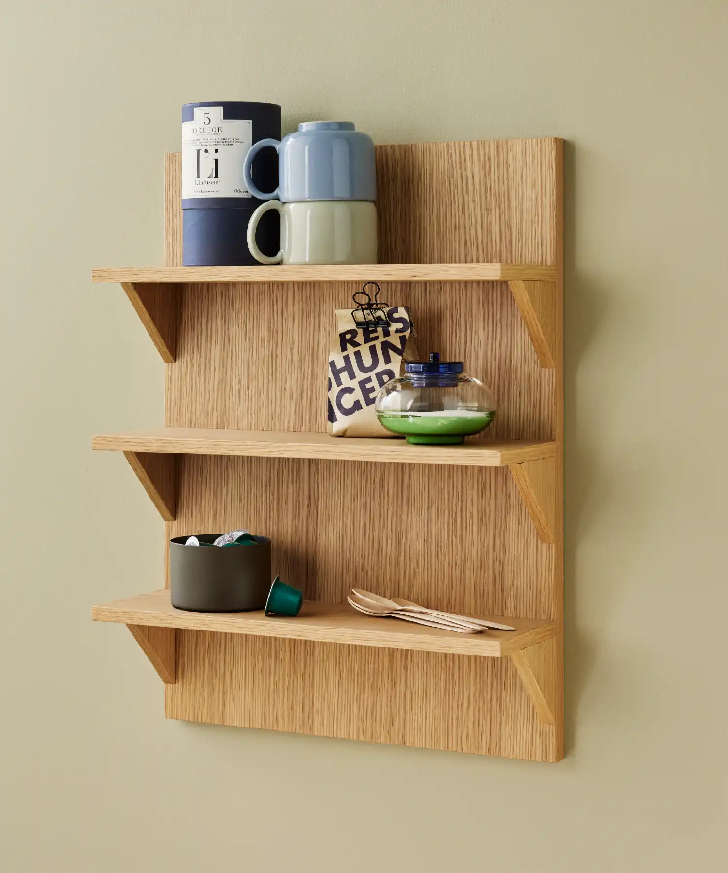 Étagère murale Straight - chêne clair - Hübsch | Manoir Plume