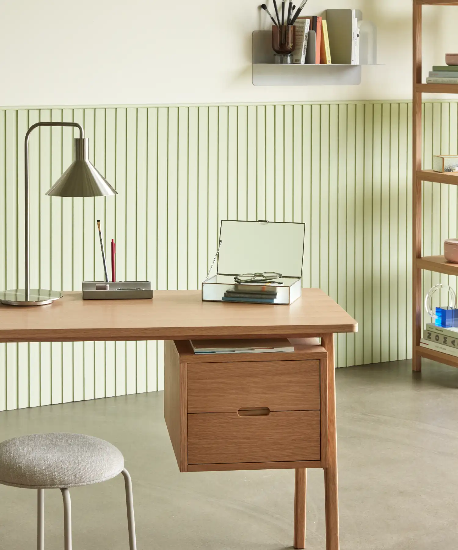 Lampe à poser Solo - nickel - Hübsch | Manoir Plume