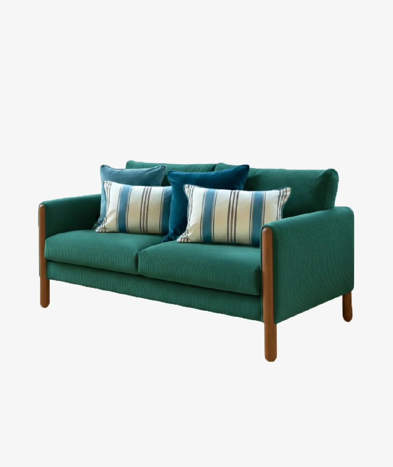 Canapé 2 places Helsinki Corduroy - vert - Toiles de Mayenne | Manoir Plume