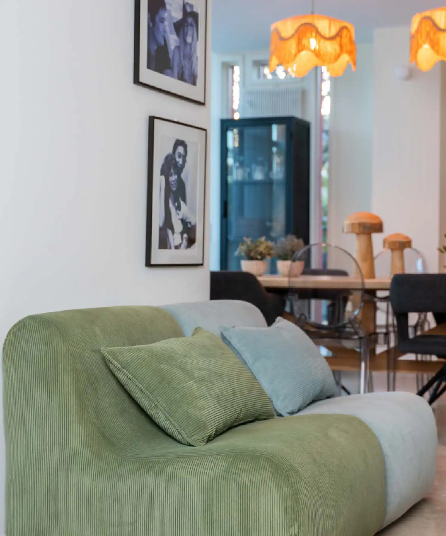 Chauffeuse Pop en velours côtelé - kaki - Maison Jeudi | Manoir Plume