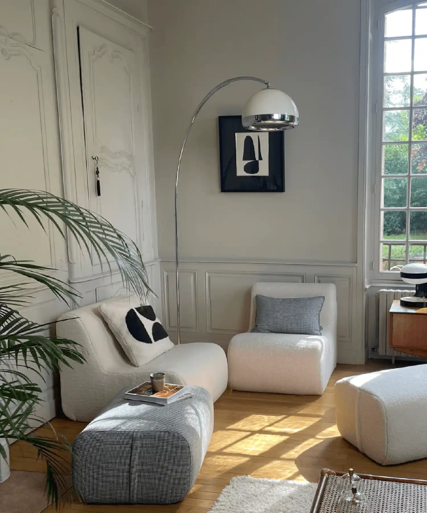 Chauffeuse en bouclette Schuss - ecru - Maison Jeudi | Manoir Plume