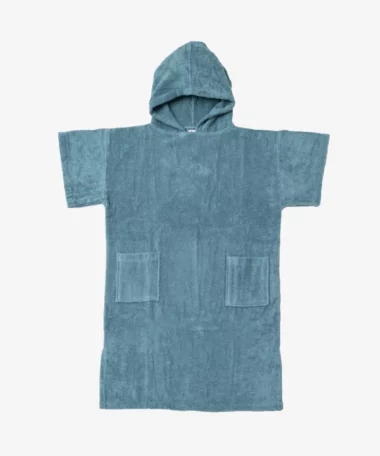 Poncho en coton bio - bleu lagon - Atelier Dune | Manoir Plume