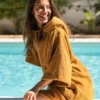 Poncho en coton bio - caramel - Atelier Dune | Manoir Plume