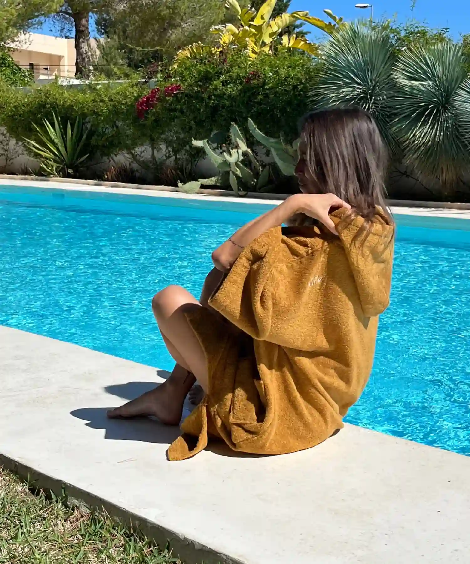 Poncho en coton bio - caramel - Atelier Dune | Manoir Plume