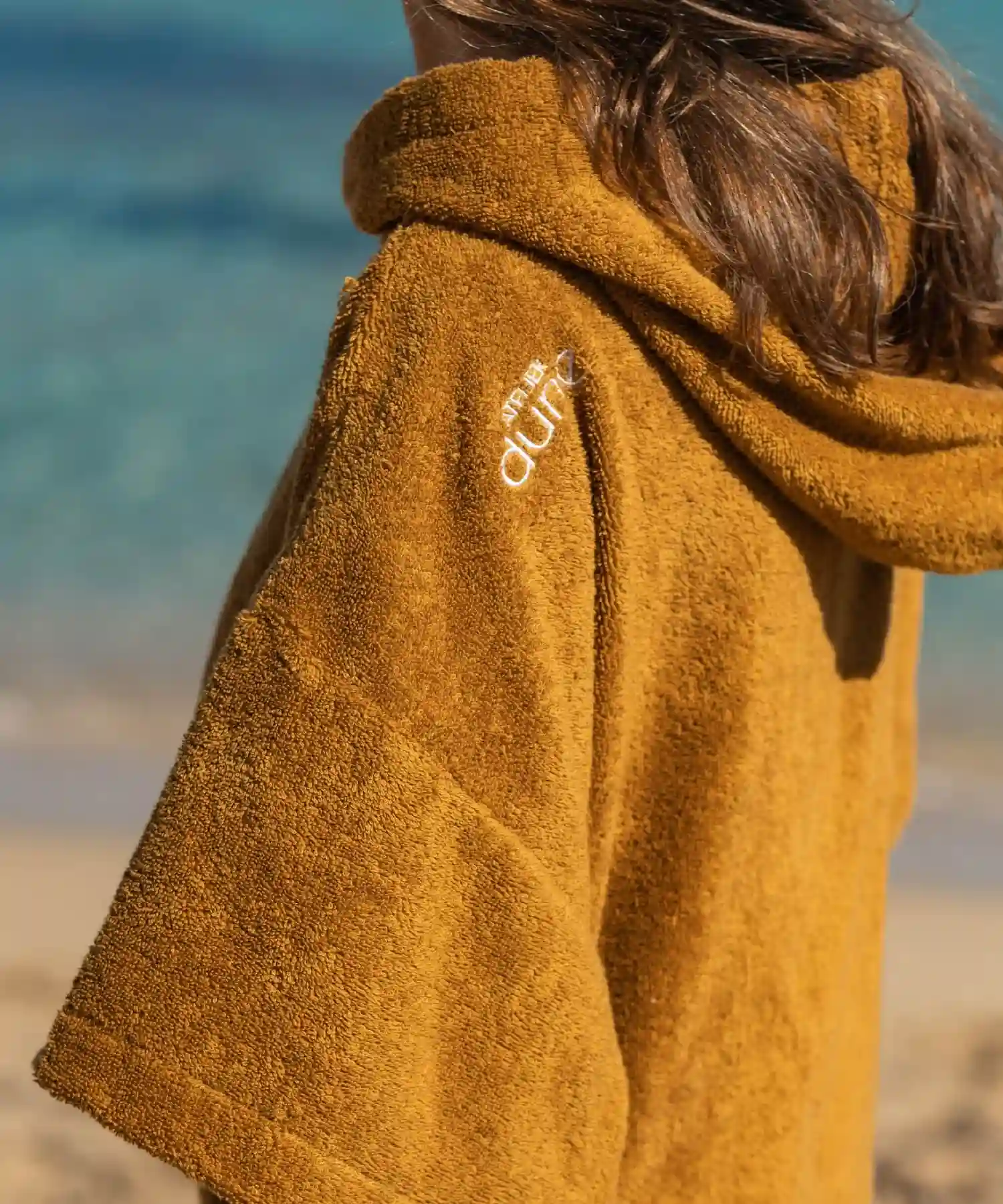 Poncho en coton bio - caramel - Atelier Dune | Manoir Plume