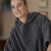 Poncho en coton bio - graphite - Atelier Dune | Manoir Plume