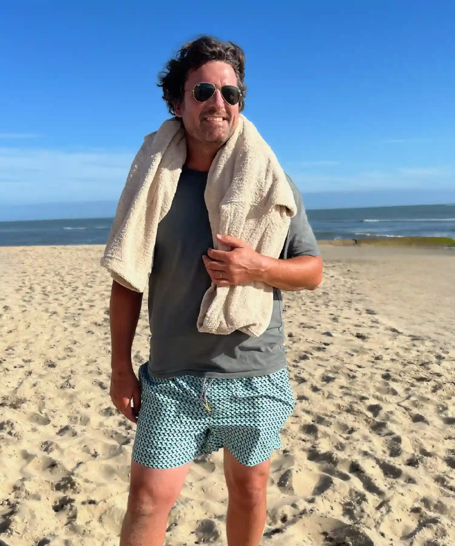 Poncho en coton bio - sable - Atelier Dune | Manoir Plume