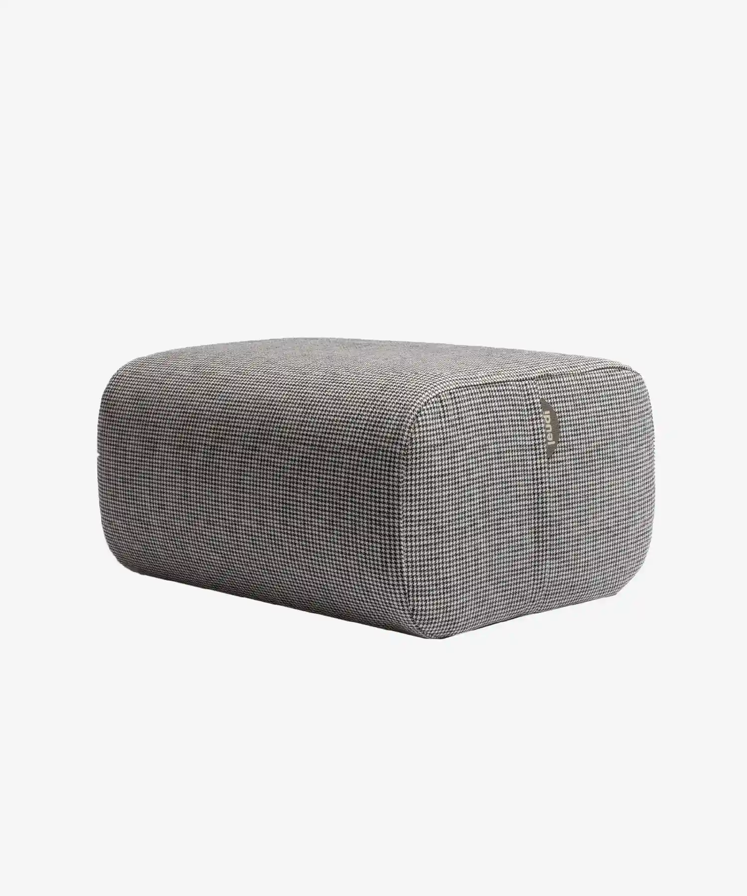 Pouf Cocotte motif pied de poule - ecru/noir - Maison Jeudi | Manoir Plume
